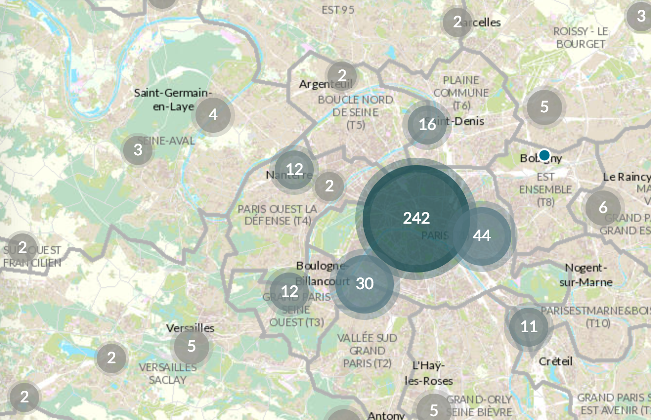 Les espaces de travail partagés en Ile de de France © IdF