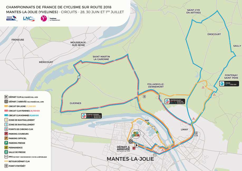 circuits France cyclisme Mantes