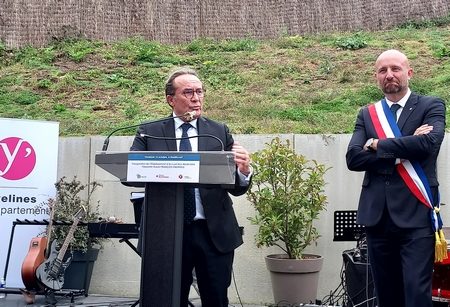 A l'heure des discours, Pierre Bédier, président du Conseil départemental des Yvelines, salue les initiatives de Handi Val de Seine © J. Bencivengo / CD78