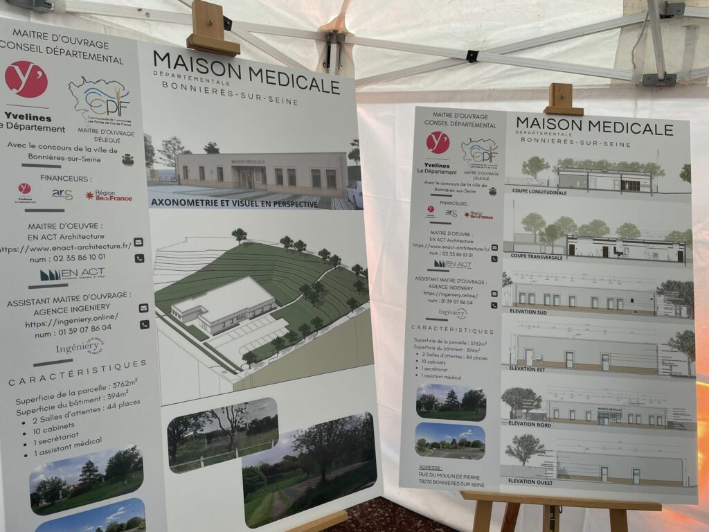 Plans de la future maison médicale départementale de Bonnières-sur-Seine. ©CD78