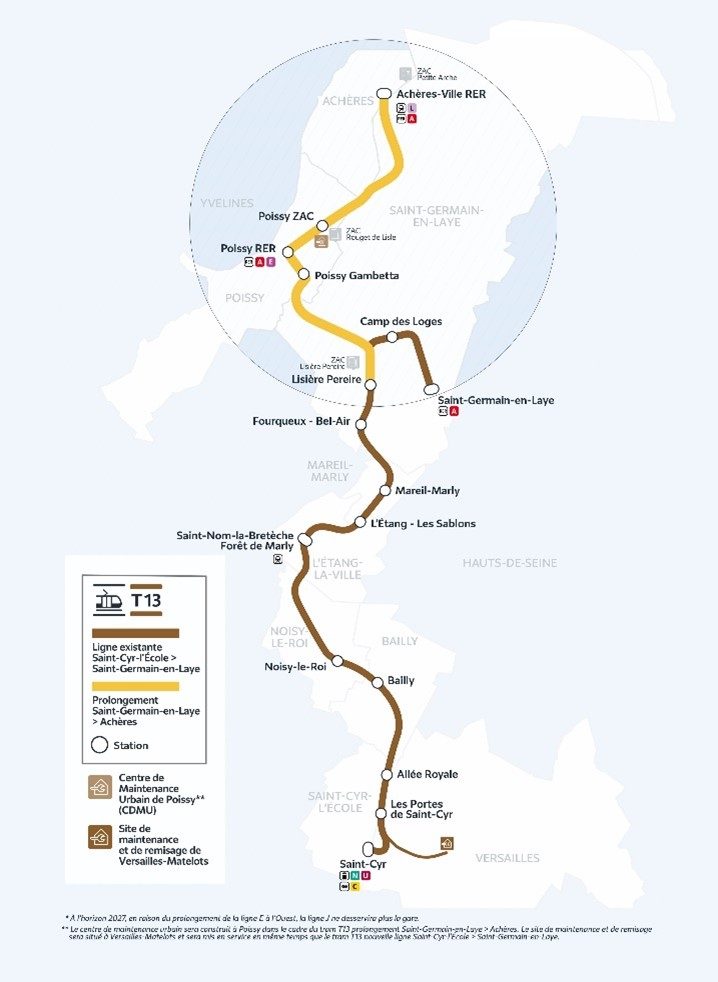 Tracé du Tram 13. ©IDFM