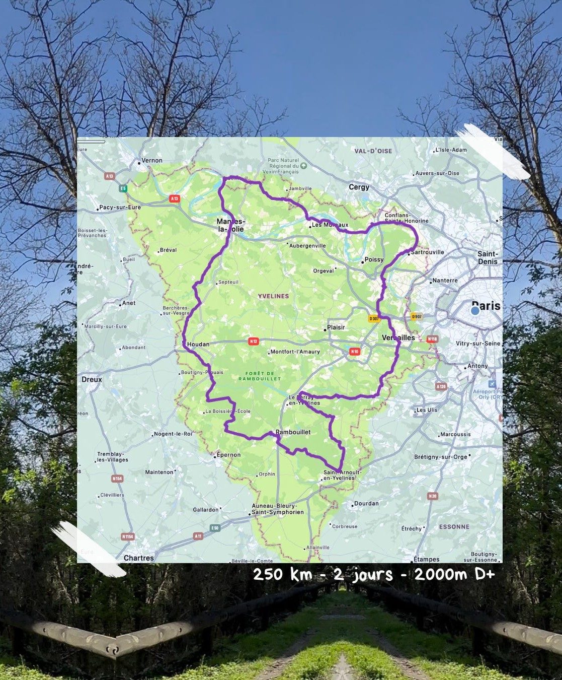 Oriane a parcouru 250 km en deux jours pour faire le tour des Yvelines. ©Oriane Albouy