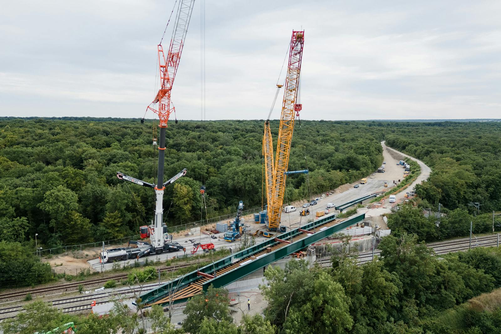 Les travaux de réaménagement du pont appelé "Saut-de-Mouton" permettront au Tram T13 d’enjamber le réseau ferré national, améliorant ainsi la fluidité du réseau de transport. ©G. Blanchon SNCF Réseau